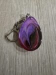 Purple Black Swirl Teardrop Resin Keychain
