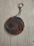 Bronze Blue Cosmic Round Resin Keychain