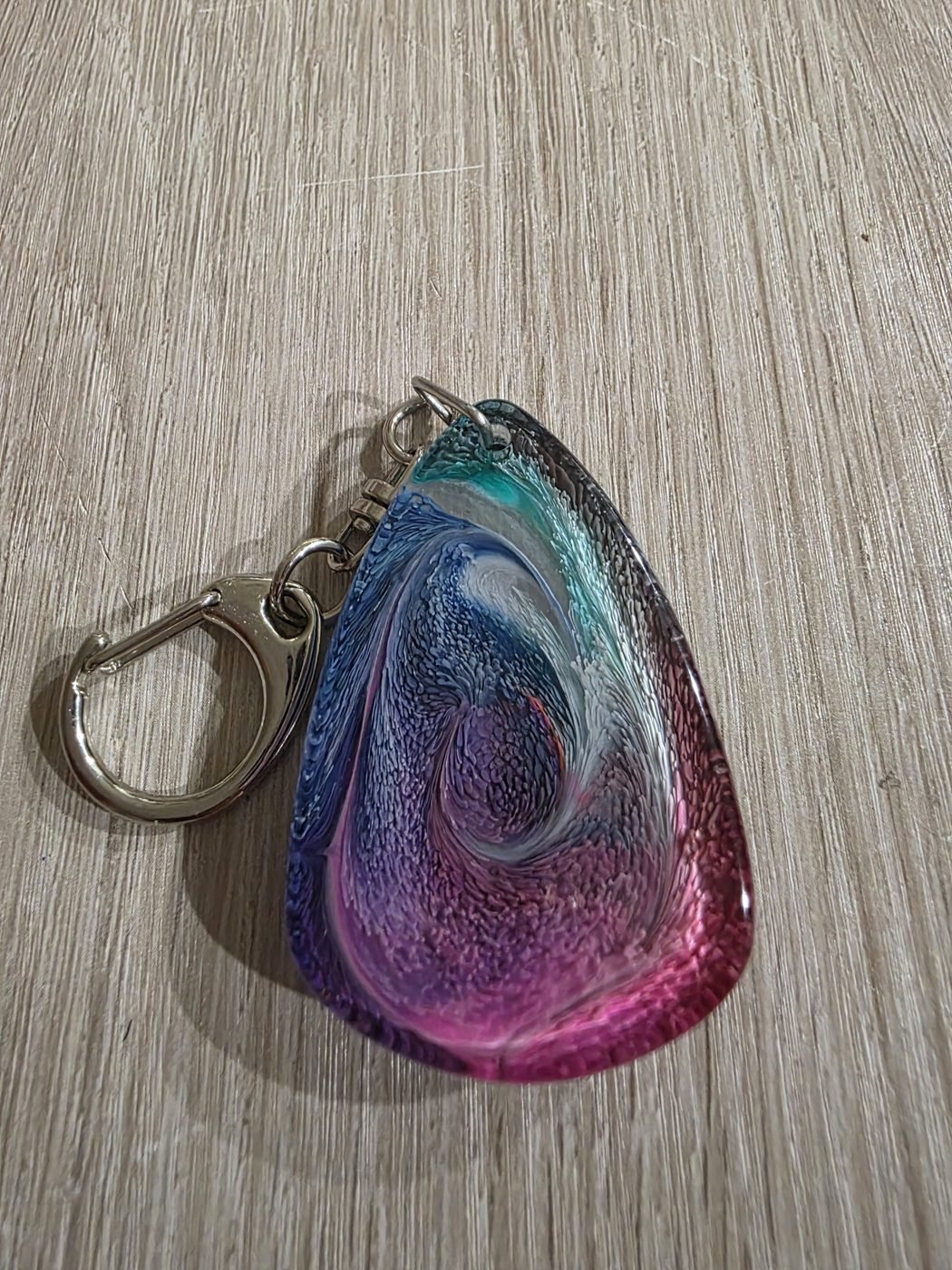 Blue Pink Galaxy Teardrop Resin Keychain Blue Pink Galaxy Teardrop Resin Keychain