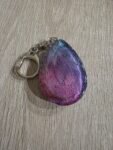 Purple Lilac Swirl Teardrop Resin Keychain
