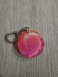 Pink Pearl Round Resin Keychain