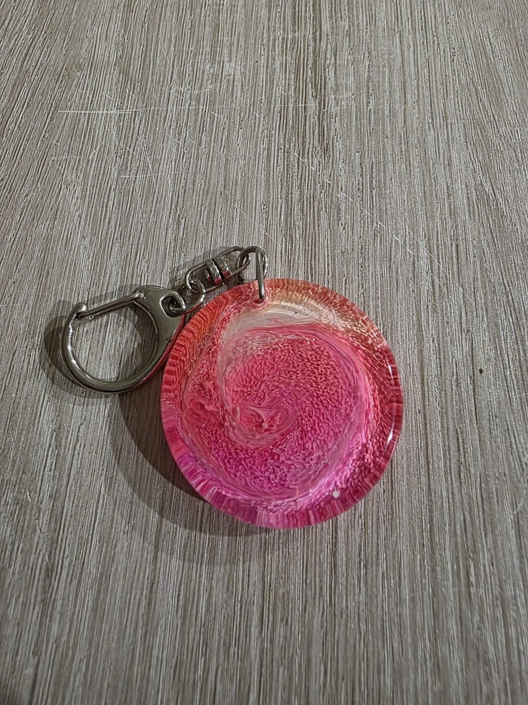Pink Pearl Round Resin Keychain Pink Pearl Round Resin Keychain