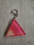 Pink Clear Triangle Resin Keychain