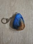 Blue Bronze Galaxy Teardrop Resin Keychain