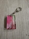 Pink Pearl Rectangle Resin Keychain