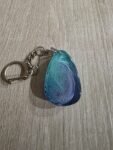 Aqua Blue Teardrop Resin Keychain