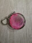 Pink Pearl Round Resin Keychain