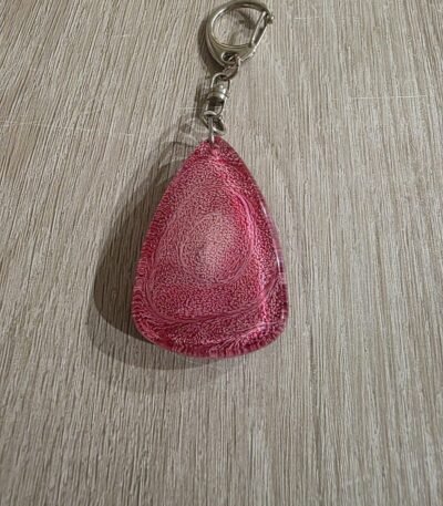 Rose Pink Mini Teardrop Resin Keychain