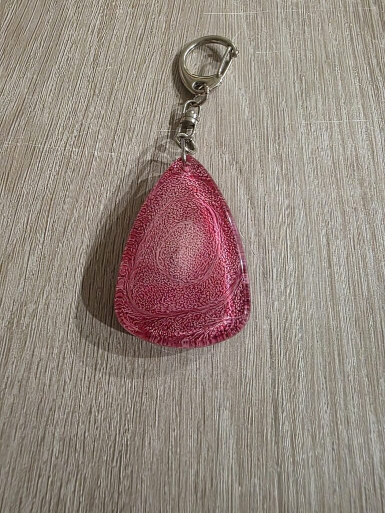 Rose Pink Mini Teardrop Resin Keychain