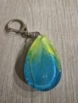 Aqua Lime Teardrop Resin Keychain