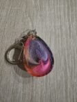 Orange Pink Cosmic Teardrop Resin Keychain