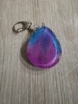 Blue Purple Galaxy Teardrop Resin Keychain