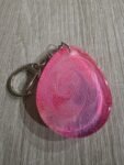 Pink Pearl Large Round Resin Keychain