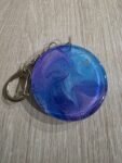 Blue Purple Large Round Resin Keychain