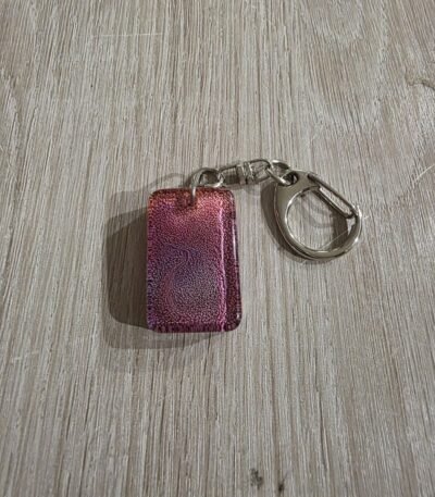Pink Purple Mini Rectangle Resin Keychain