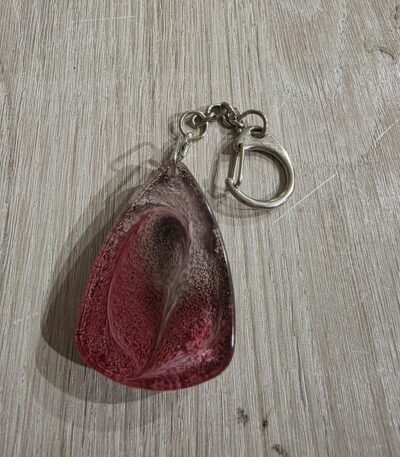 Rose Black Mini Teardrop Resin Keychain