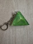 Emerald Green Triangle Resin Keychain