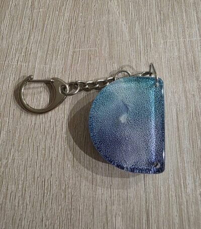 Blue Pearl Mini Geometric Resin Keychain