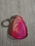 Pink Gold Swirl Teardrop Resin Keychain