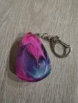 Pink Blue Swirl Teardrop Resin Keychain