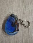 Blue Bronze Galaxy Teardrop Resin Keychain