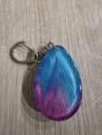 Blue Pink Pearl Teardrop Resin Keychain