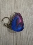Blue Magenta Galaxy Teardrop Resin Keychain