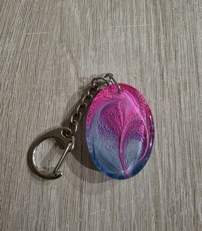 Pink Blue Mini Teardrop Resin Keychain