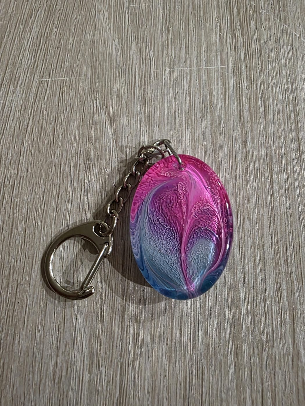 Pink Blue Mini Teardrop Resin Keychain Pink Blue Mini Teardrop Resin Keychain