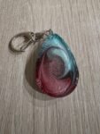 Aqua Rose Galaxy Teardrop Resin Keychain
