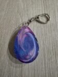 Blue Purple Swirl Teardrop Resin Keychain