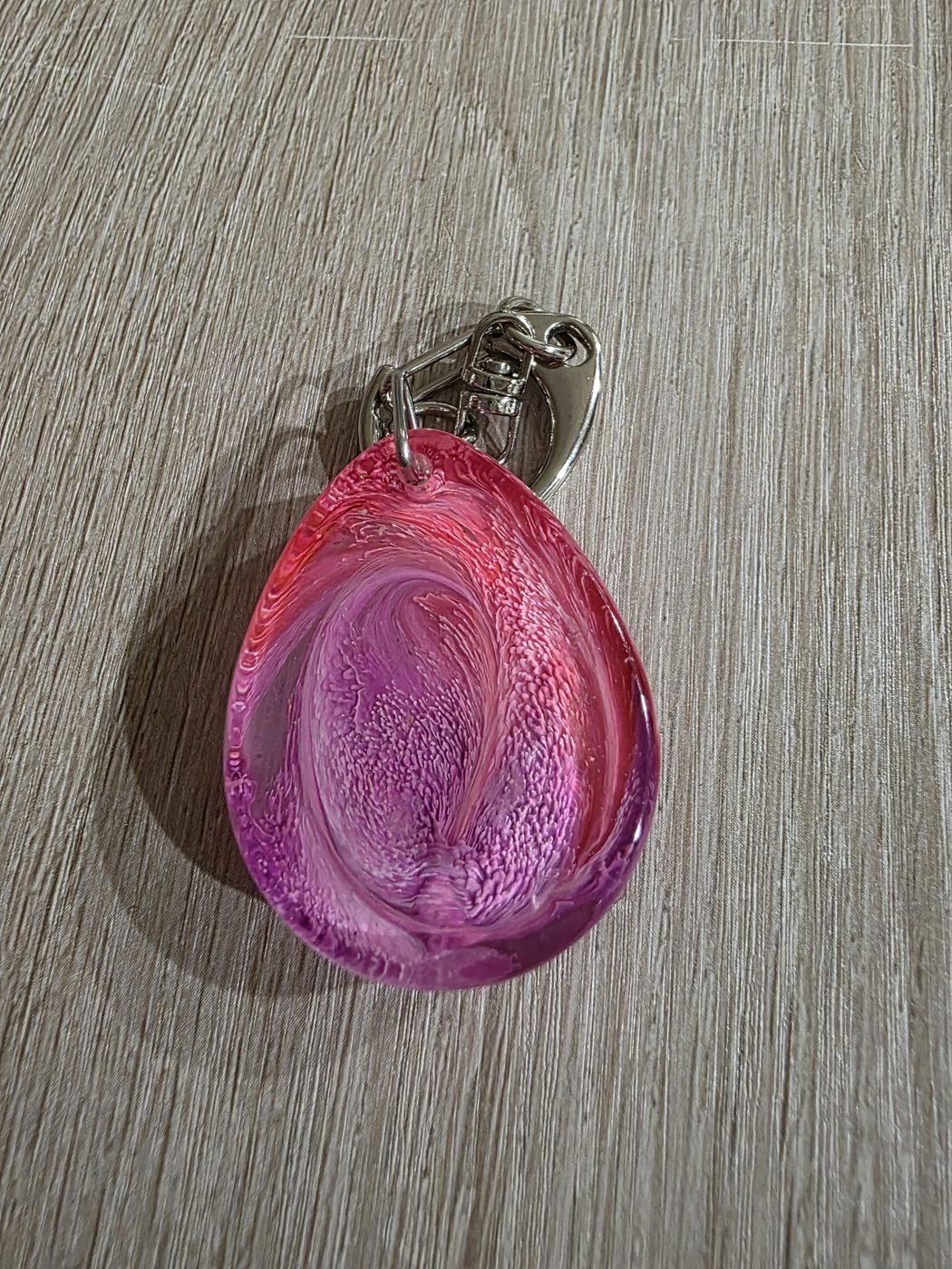 Pink Pearl Round Resin Keychain Pink Pearl Round Resin Keychain