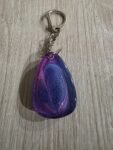 Purple Blue Galaxy Teardrop Resin Keychain