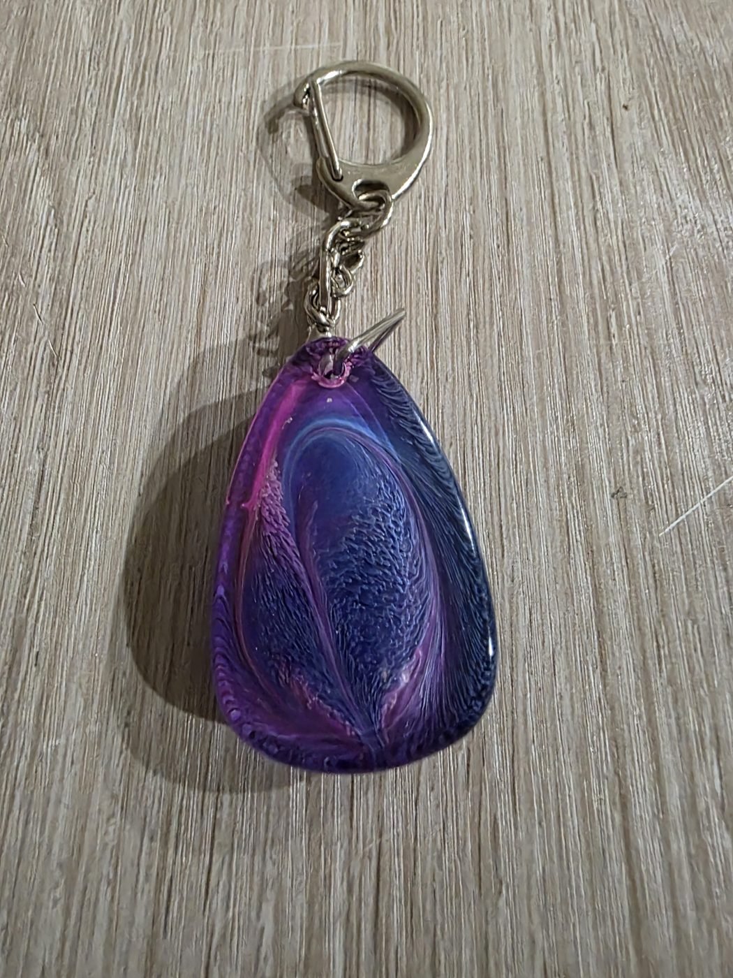 Purple Blue Galaxy Teardrop Resin Keychain Purple Blue Galaxy Teardrop Resin Keychain