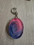 Pink Blue Galaxy Teardrop Resin Keychain
