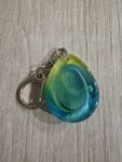 Blue Green Swirl Teardrop Resin Keychain