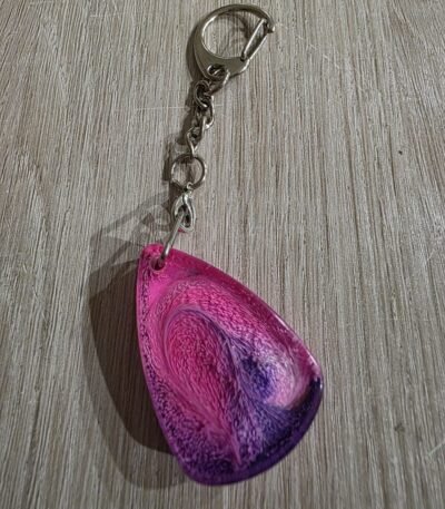 Pink Purple Mini Teardrop Resin Keychain